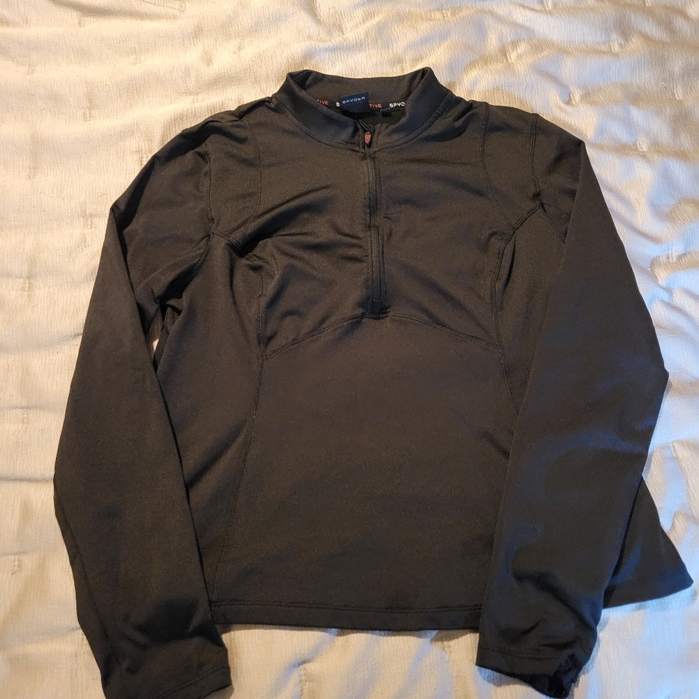 Black thermal pullover.